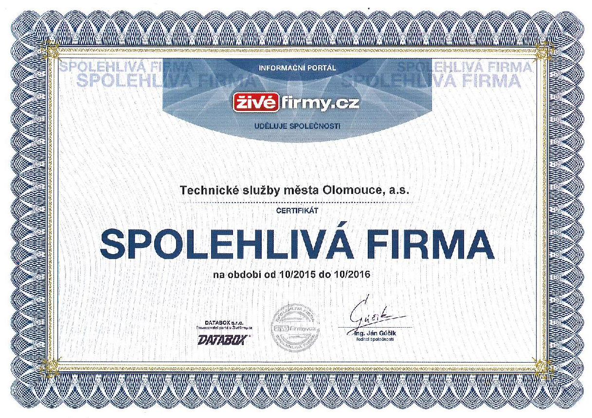 Certifikát Živéfirmy.cz